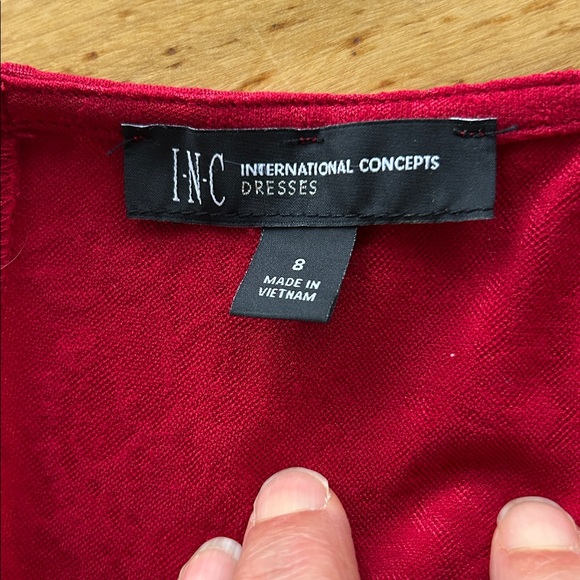INC long red dress size 8 - Picture 6 of 10